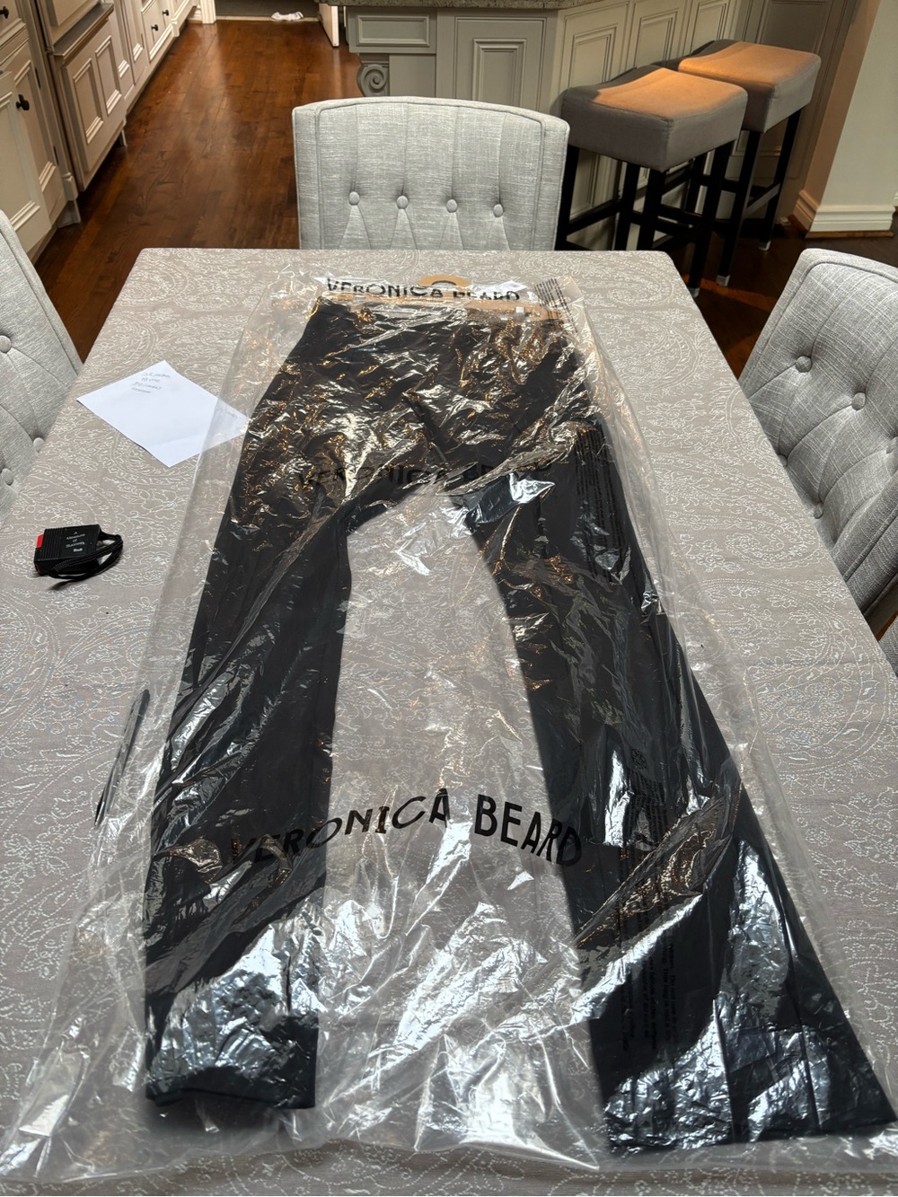 NWT Veronica Beard Black Boot-Cut Stretch Hibiscus Pant